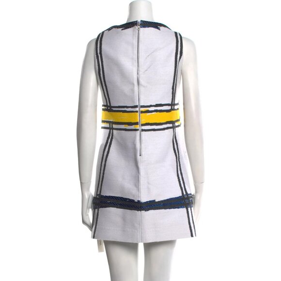 Alice + Olivia Love Is In The Air Trompe L'oeil WHITE BLUE MINI SHIFT DRESS 8 - Picture 7 of 15